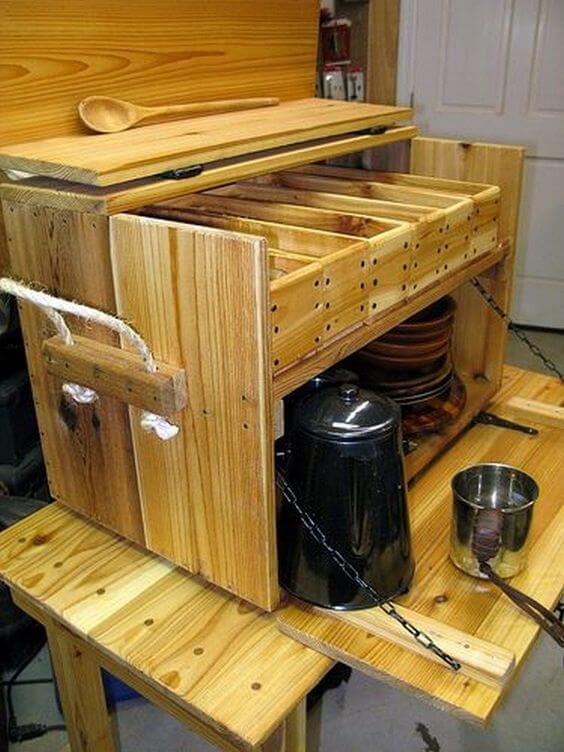 กล่องไม้,กล่องไม้สน,DIY,แคมป์,ตั้งแคมป์,เครื่องครัว,กล่องเก็บของ,ไม้สน